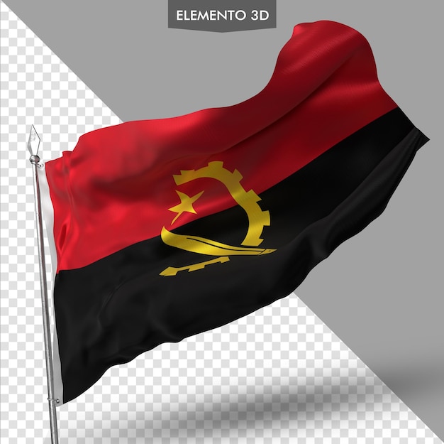 PSD flag of angola premium 3d render