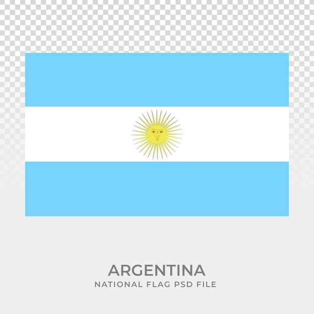 PSD a flag of argentina with the sun shining on it