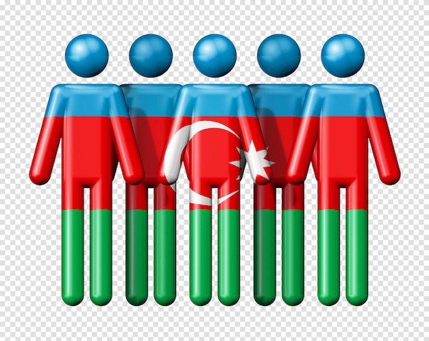 Flag of azerbaijan on stick figure