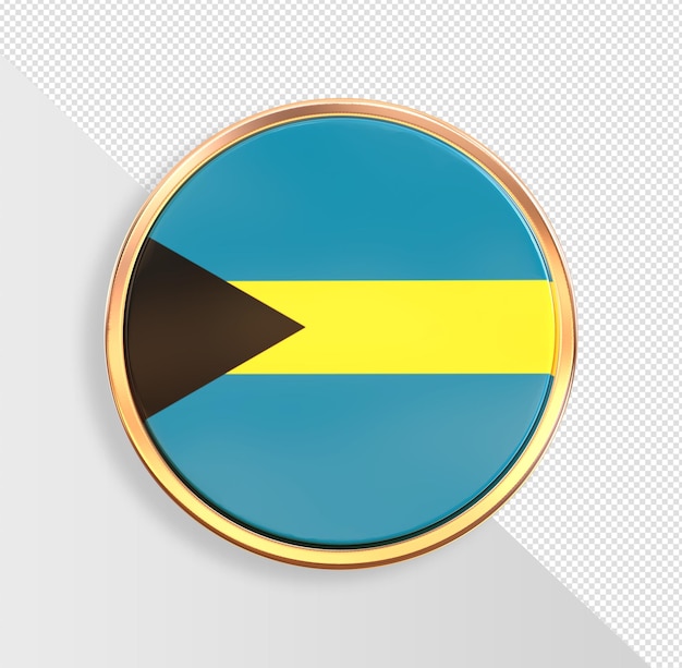 PSD flag of bahamas in round frame