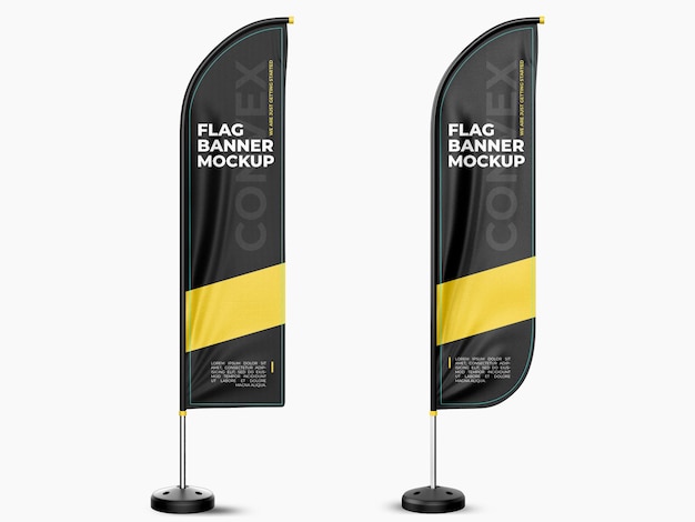 PSD flag banner mockup