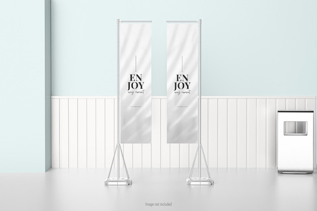 PSD flag banner mockup