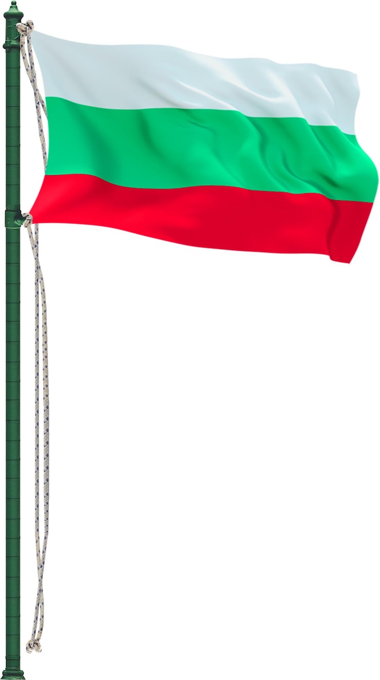 PSD флаг болгарии на белом фоне