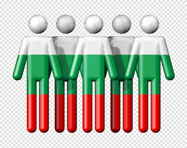 PSD flag of bulgaria on stick figures