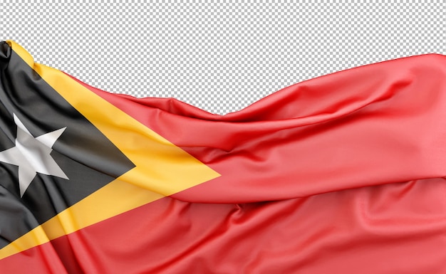 Bandiera di timor est isolata su sfondo bianco con spazio per la copia sopra il rendering 3d