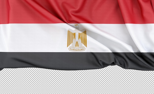 PSD flag of egypt isolated on white background with copy space below 3d rendering