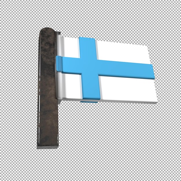 PSD flag of finland 3d render flag icon isolated