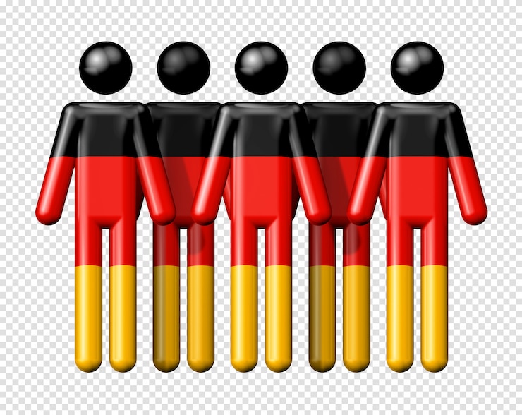 PSD flag of germany on stick figure