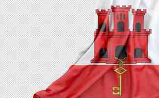 PSD flag of gibraltar with empty space on the left isolated 3d rendering