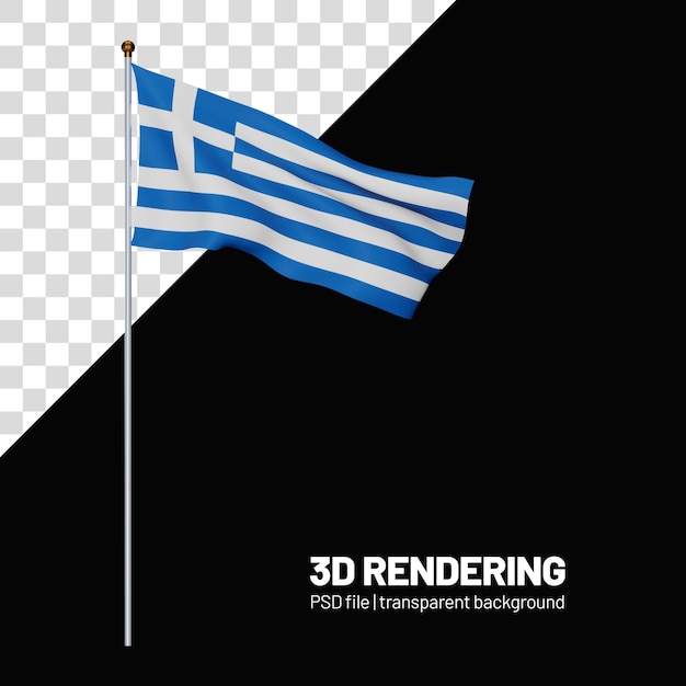 Flag of greece 3d rendering