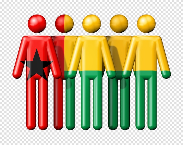 Flag of guinea bissau on human figures