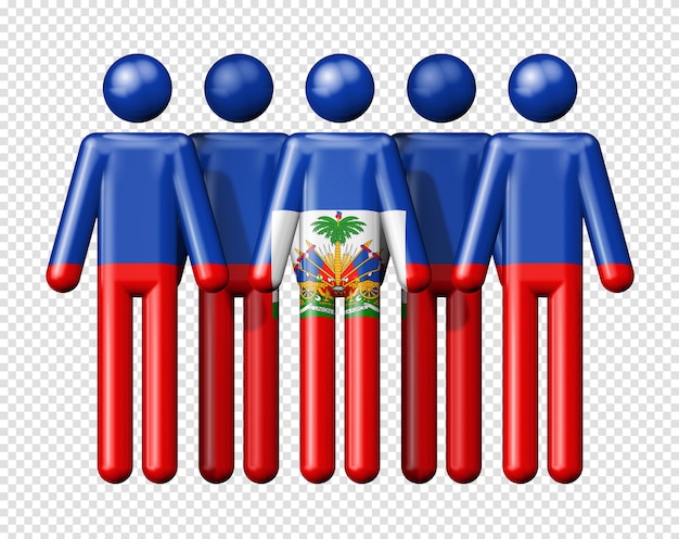 PSD flag of haiti on human figures