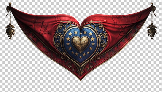 PSD flag heart banner