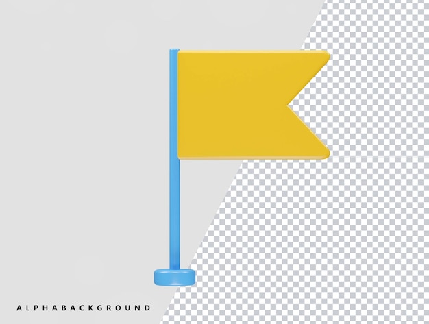 Flag icon 3d rendering