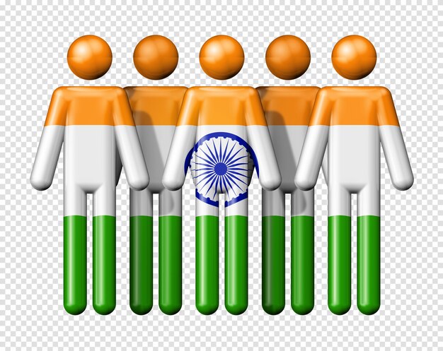 Flag of India on stick figure