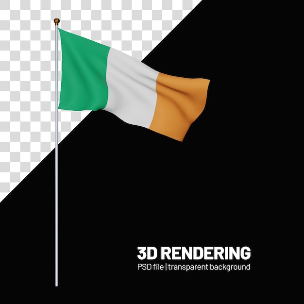 PSD flag of ireland 3d rendering