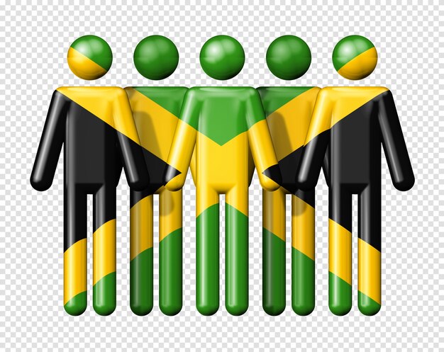 PSD flag of jamaica on human figures