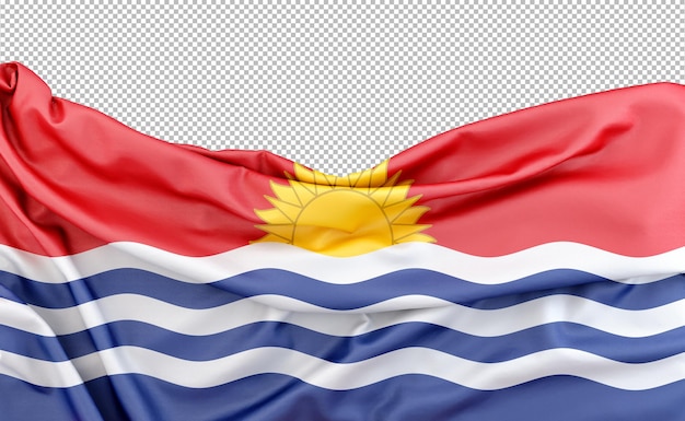 Flag of kiribati isolated on white background with copy space above 3d rendering