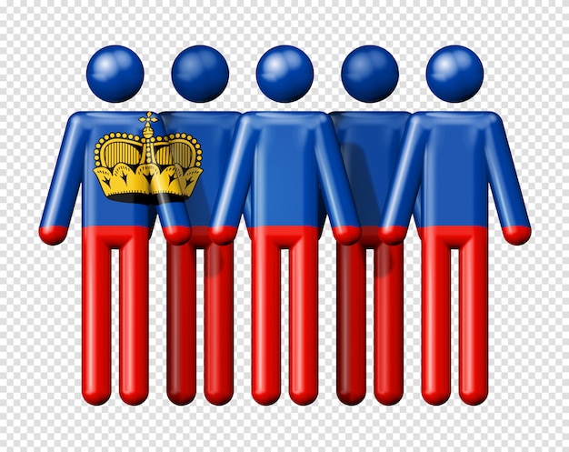 PSD flag of liechtenstein on stick figure