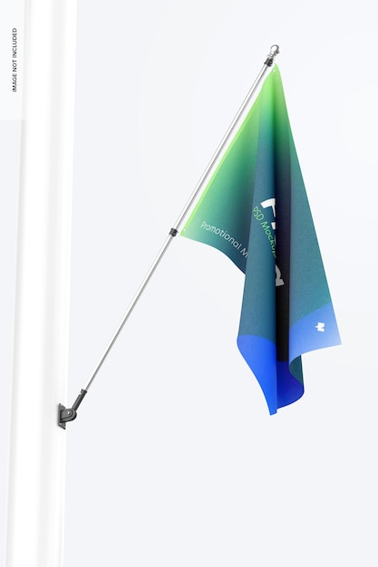 PSD flag mockup, on pole