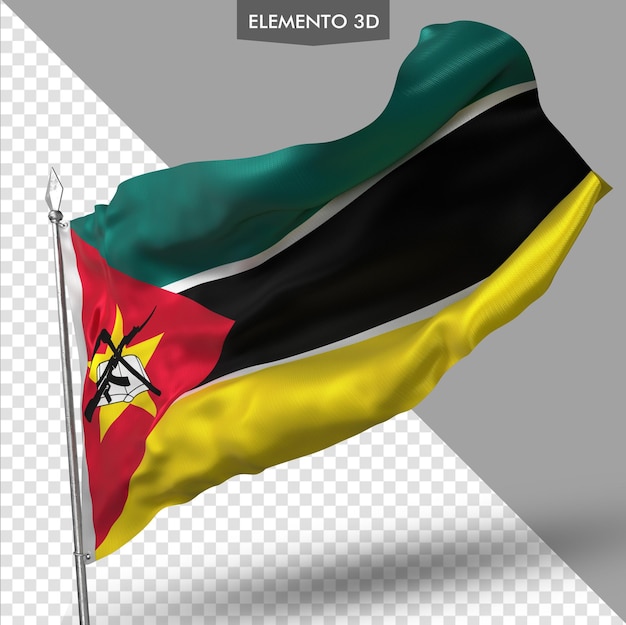 Bandiera del mozambico rendering 3d premium