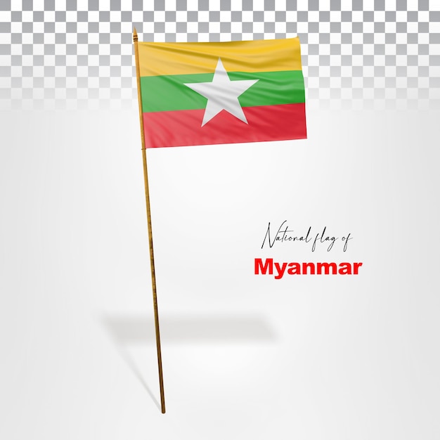 PSD bandiera del myanmar timor rendering psd premium