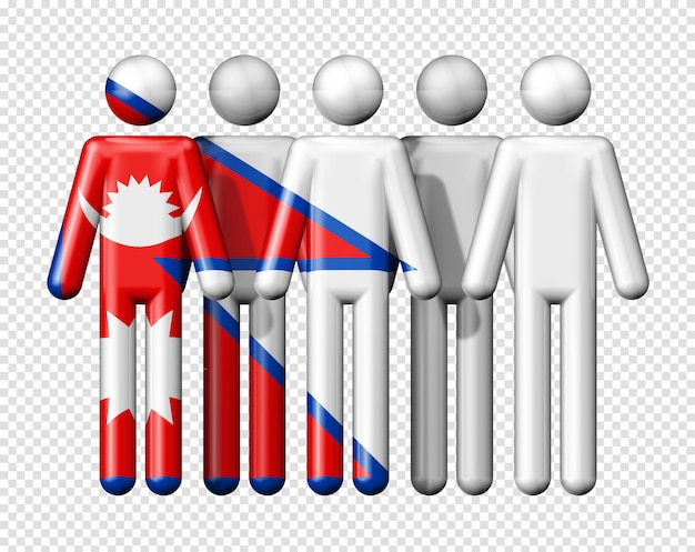 PSD flag of nepal on stick figures