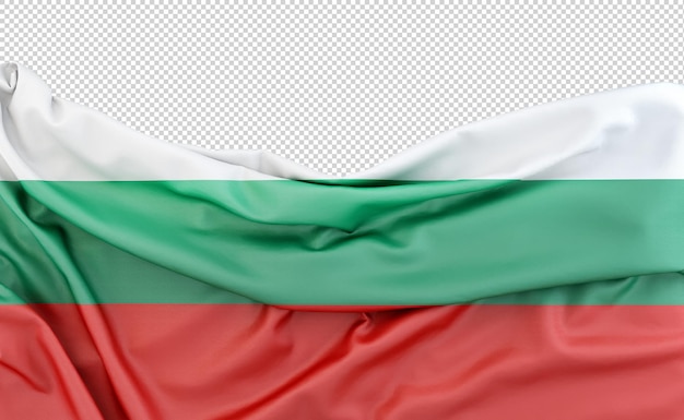 flag of bulgaria isolated on white background with copy space above 3d rendering