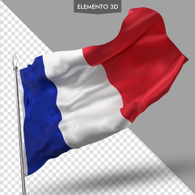 PSD フランス プレミアム 3 d レンダリングの旗