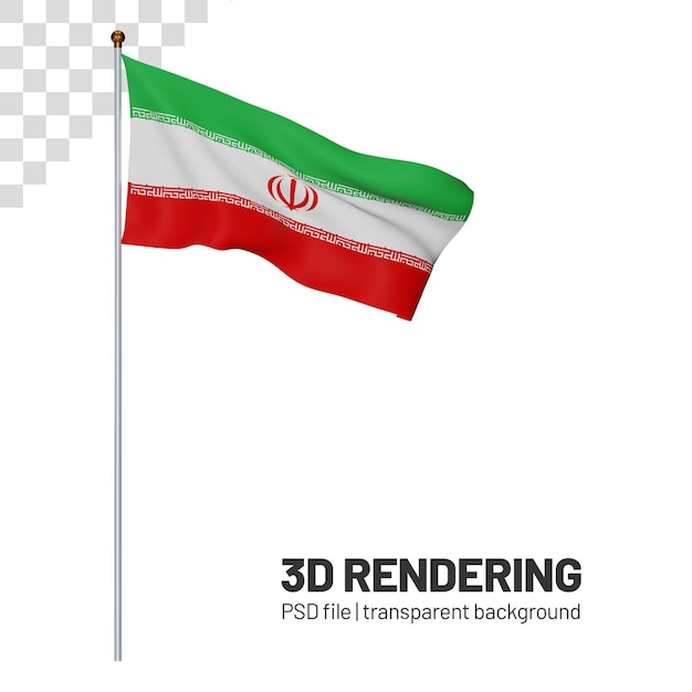 PSD Флаг ирана 3d-рендеринга