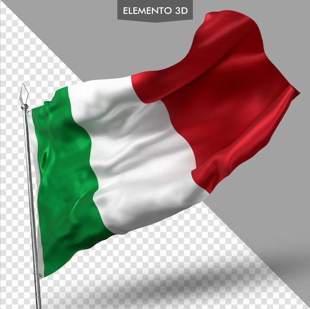 PSD Флаг италии премиум 3d рендеринг