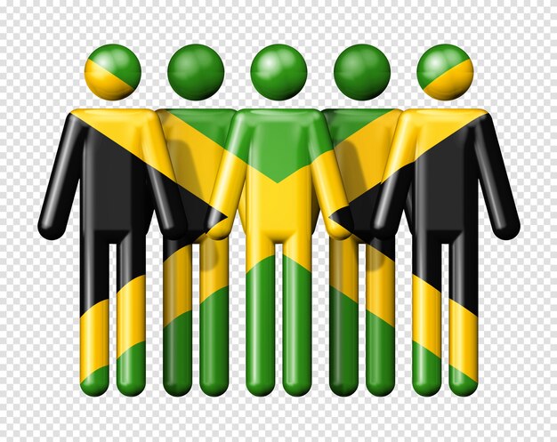 인간의 수치에 자메이카의 국기