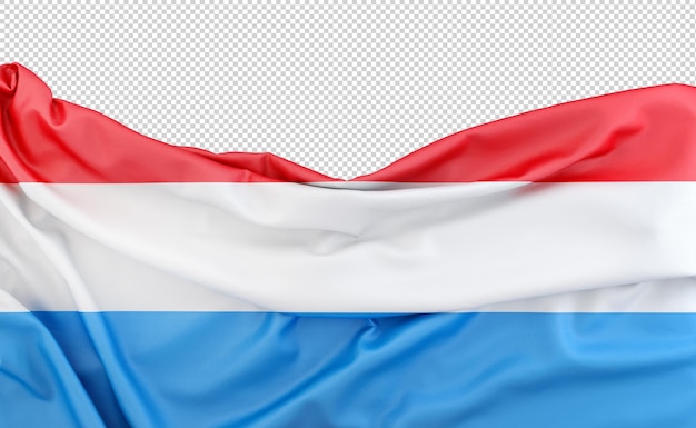 Flag of Luxembourg isolated on white background with copy space above 3D rendering
