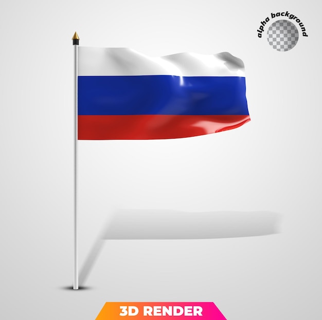 PSD ロシアの旗3dレンダリング