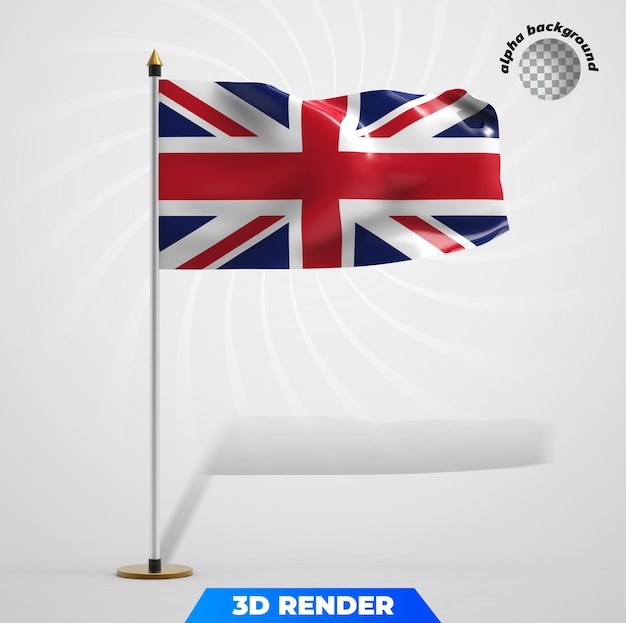 PSD イギリスの旗3dレンダリング