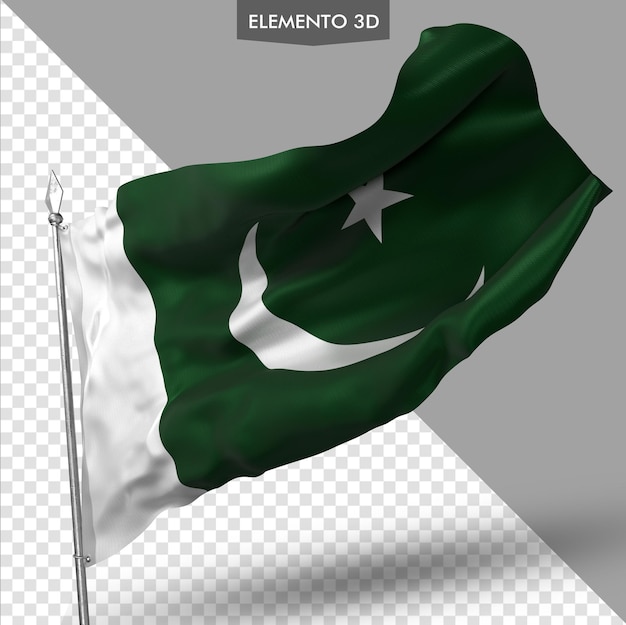 PSD flag of pakistan premium 3d render