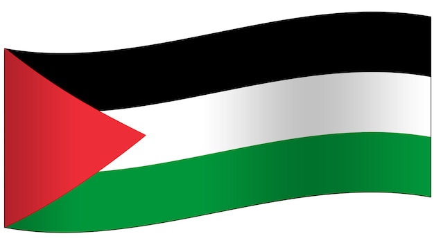 PSD flag of palestine 3d waving