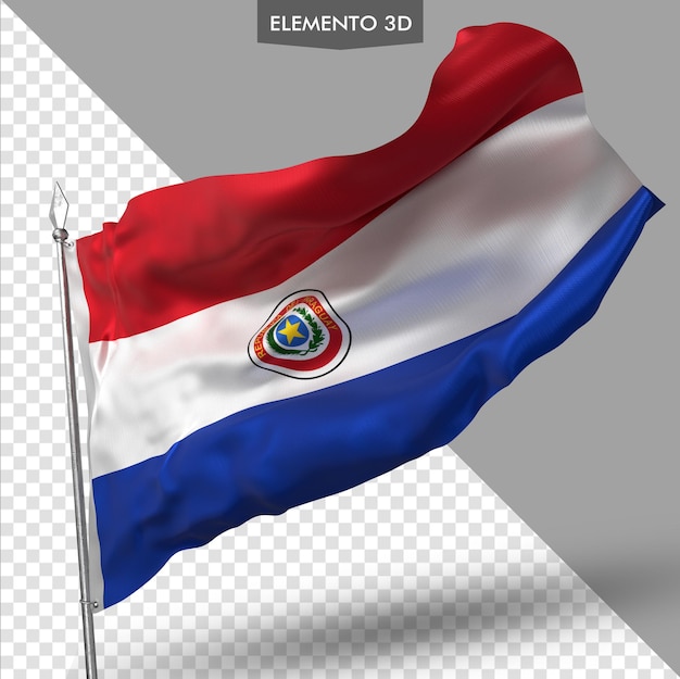 PSD bandiera del paraguay rendering 3d premium