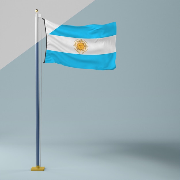 PSD flag pole with argentinian flag