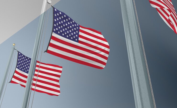 PSD флагшток с флагом сша