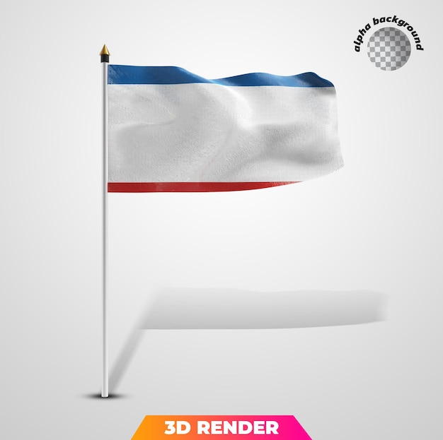 Flag of republic of crimea 3d rendering