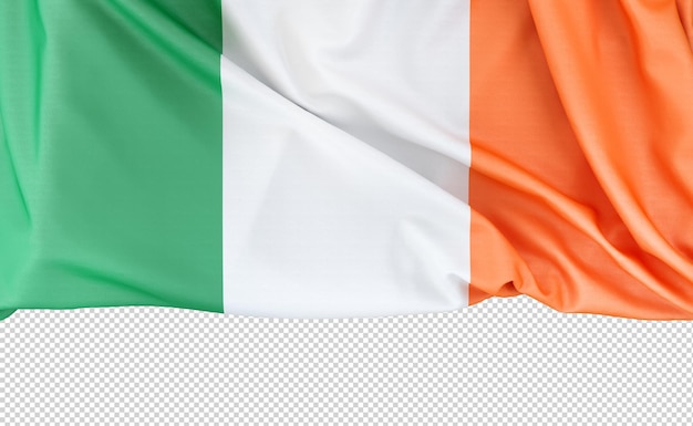 Flag of republic of ireland isolated on white background with copy space below 3d rendering