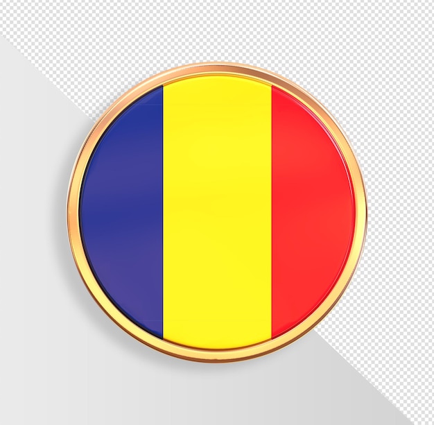 Flag of romania in round frame