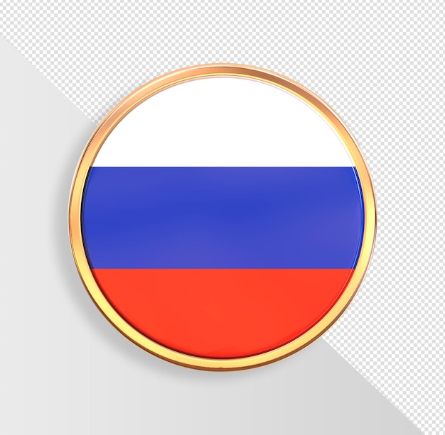 Flag of Russia in round frame