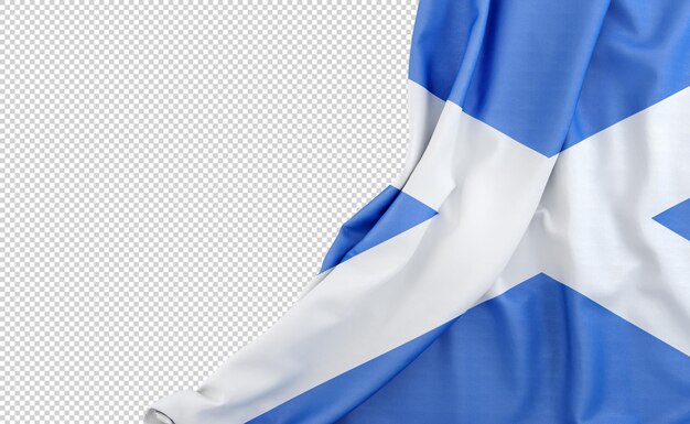 PSD flag of scotland with empty space on the left isolated 3d rendering