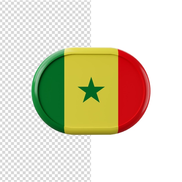 PSD flag of senegal senegal flag 3d illustration