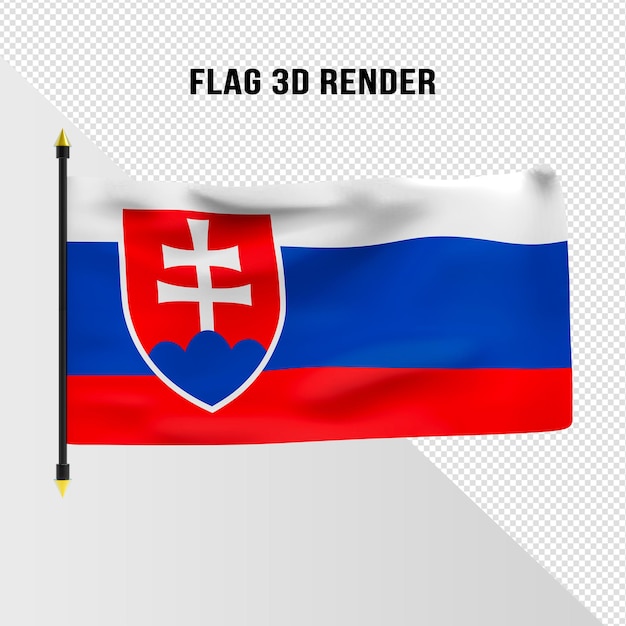 PSD flag of slovakia 3d render