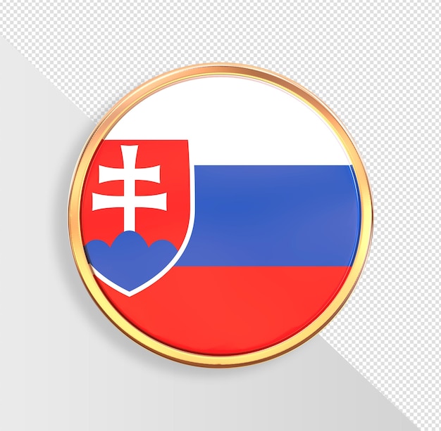 Flag of slovakia in round frame