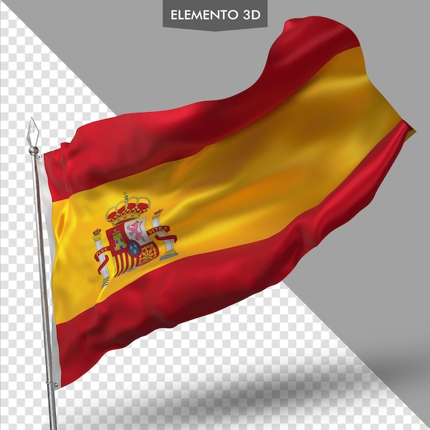 Flag of Spanish premium 3d render