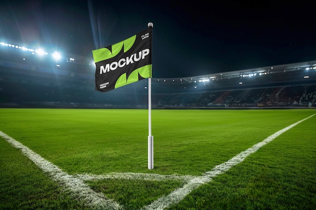 flag on stadium mockup